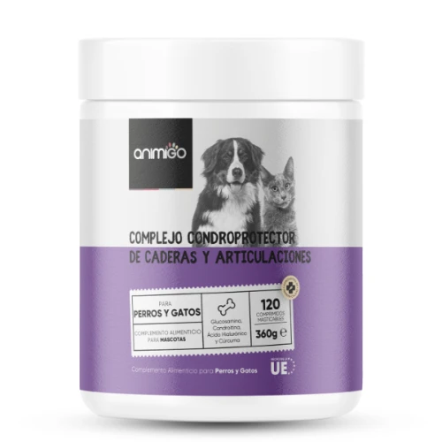 Condroprotector para Perros y Gatos - 120 Comprimidos Masticables para Cadera y Articulaciones - Con Glucosamina y Condroitina
